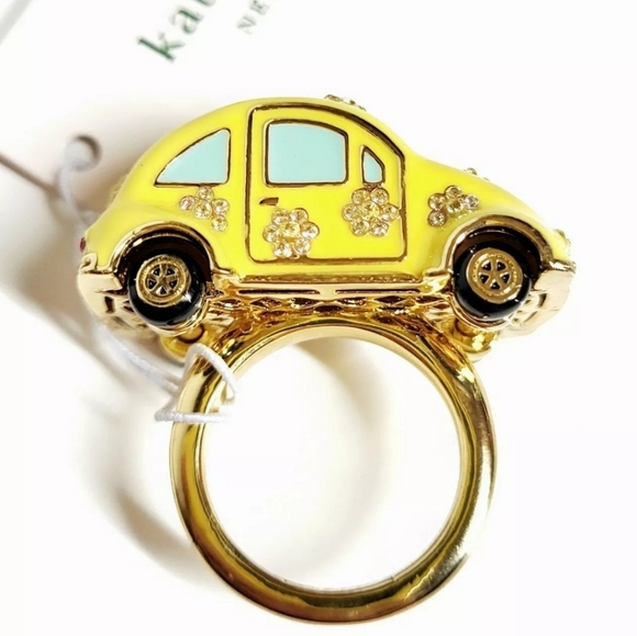 Kate Spade Off We Go yellow VW Bug ring - Picture 2 of 5